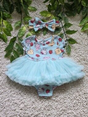 Baby Girl Hello Kitty & Friends Tutu Onesie + Headband (3-6 Months)